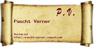 Pascht Verner névjegykártya